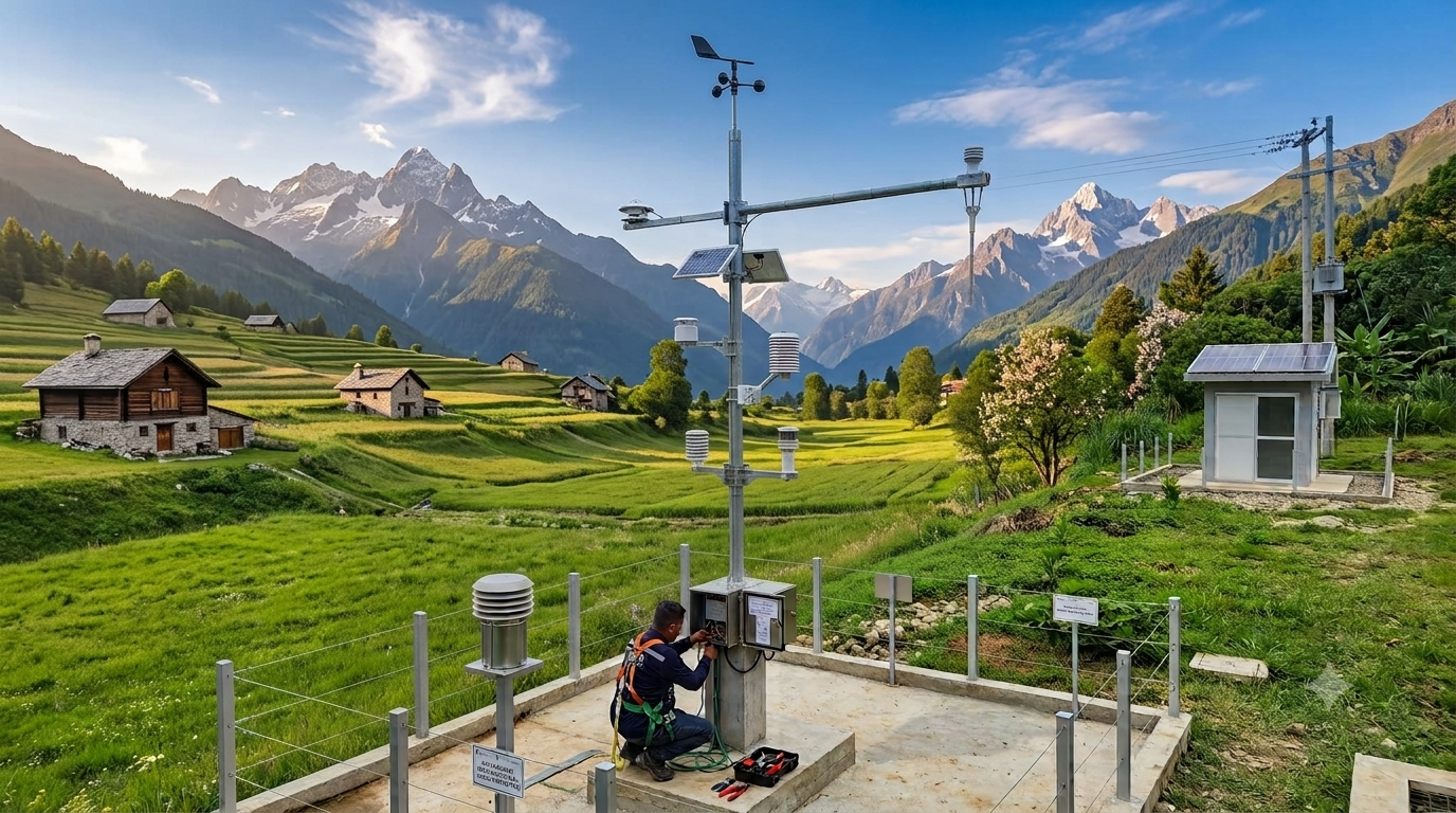 Estación meteorológica automatizada en terreno